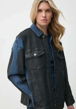 Gestuz geaca din denim femei, culoarea negru, de tranzitie, 10909773 imagine