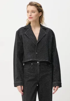 Gestuz geaca jeans femei, culoarea negru, de tranzitie, 10909562 imagine