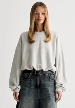 Gestuz hanorac oversized pentru femei, cu bumbac GZkahla imagine