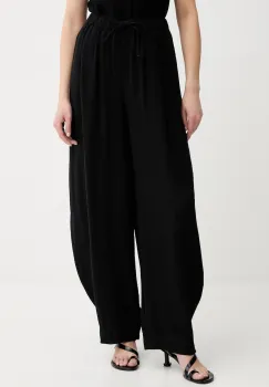 Gestuz pantaloni culoarea negru, lat, high waist, 10910440 imagine