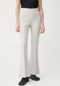 Gestuz pantaloni din lana culoarea gri, evazati, high waist, 10909753 imagine