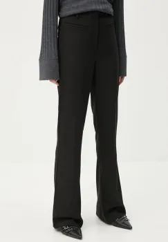 Gestuz pantaloni femei, culoarea negru, evazati, high waist, 10905924 imagine