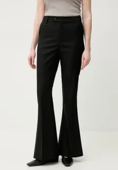 Gestuz pantaloni femei, culoarea negru, mulata, high waist, 10909903 imagine