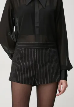 Gestuz pantaloni scurti femei, culoarea negru, cu imprimeu, medium waist, 10910024 imagine