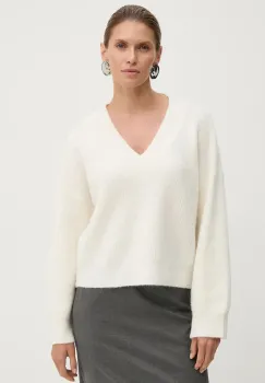 Gestuz pulover de lana femei, culoarea bej, calduros, 10909445 imagine