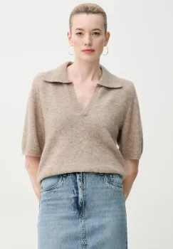 Gestuz pulover de lana femei, culoarea bej, light, 10910035 imagine