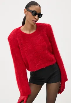 Gestuz pulover de lana femei, culoarea rosu, 10908339 imagine