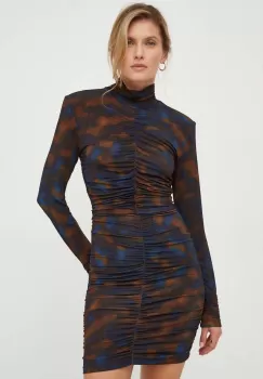 Gestuz rochie culoarea albastru marin, mini, mulata imagine