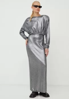 Gestuz rochie culoarea argintiu, maxi, mulata imagine