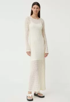 Gestuz rochie culoarea bej, maxi, drept, 10909129 imagine