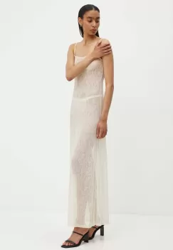 Gestuz rochie culoarea bej, maxi, drept, 10909346 imagine