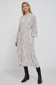 Gestuz rochie culoarea bej, midi, drept imagine