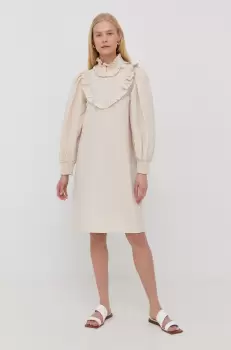 Gestuz rochie culoarea bej, mini, evazati imagine