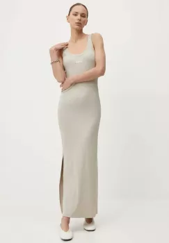 Gestuz rochie culoarea gri, maxi, mulata, 10909158 imagine