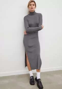 Gestuz rochie culoarea gri, maxi, mulata imagine