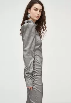 Gestuz rochie culoarea gri, mini, mulata imagine