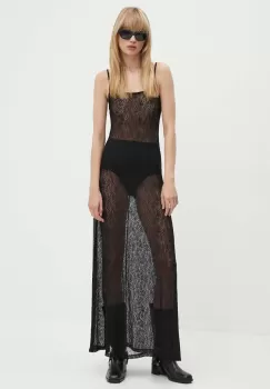 Gestuz rochie culoarea negru, maxi, drept, 10909346 imagine