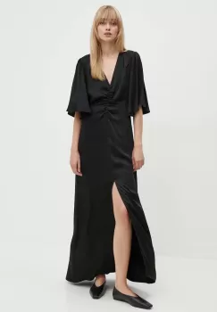 Gestuz rochie culoarea negru, maxi, evazati, 10909520 imagine