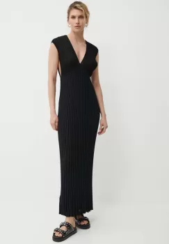 Gestuz rochie culoarea negru, maxi, mulata, 10909076 imagine