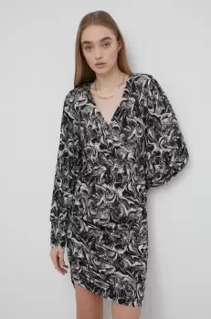 Gestuz rochie culoarea negru, mini, mulata imagine