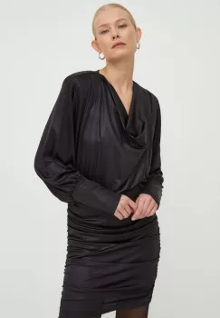 Gestuz rochie culoarea negru, mini, mulata imagine