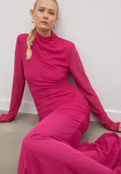 Gestuz rochie culoarea roz, maxi, mulata imagine