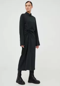 Gestuz rochie culoarea verde, midi, drept imagine