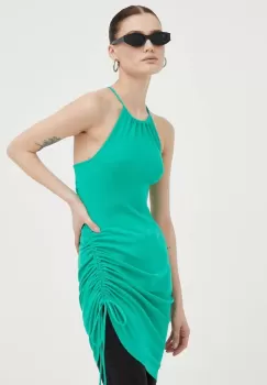 Gestuz rochie culoarea verde, mini, mulata imagine