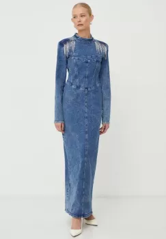 Gestuz rochie jeans maxi, mulata imagine