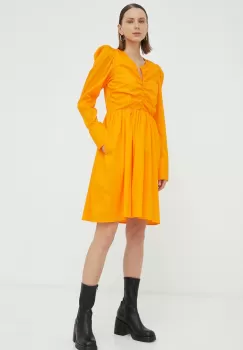 Gestuz rochie TolinaGZ Ls culoarea portocaliu, mini, evazati imagine