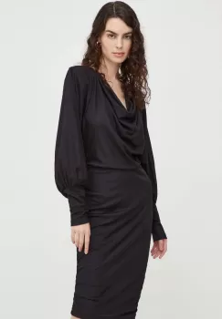 Gestuz rochie Umina culoarea negru, mini, mulata imagine