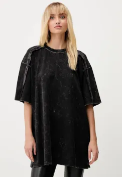 Gestuz tricou din bumbac culoarea negru, 10910657 imagine