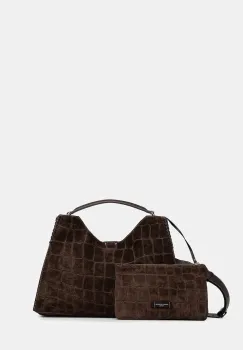 Gianni Chiarini geanta de mana din piele intoarsa AURORA culoarea maro, BS.11846.CM imagine