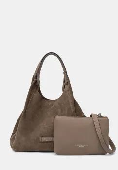 Gianni Chiarini geanta de mana din piele intoarsa DUA culoarea verde, BS.9779.CM imagine