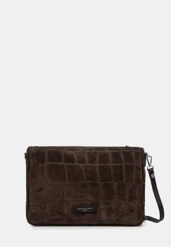 Gianni Chiarini geanta de mana din piele intoarsa NORA POUCH culoarea maro, BS 10225 CM-PL imagine