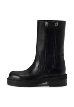 Giuseppe Zanotti cizme de piele Morris femei, culoarea negru, cu toc plat, I470012.002 imagine