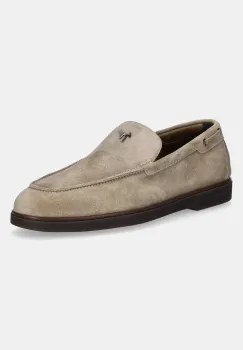 Giuseppe Zanotti mocasini de piele Berth barbati, culoarea bej, EU50001.004 imagine