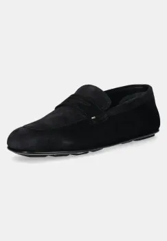 Giuseppe Zanotti mocasini din piele intoarsa Rupert barbati, culoarea negru, EU50021.001 imagine