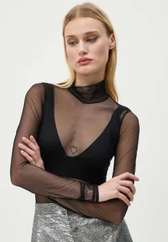 GOD SAVE QUEENS bluza ELA HIGH-NECK TOP femei, culoarea negru, neted, GSQ-21-330 imagine