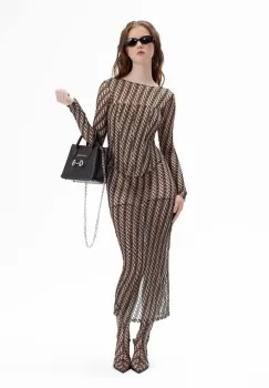 GOD SAVE QUEENS rochie ALIZEE DRESS midi, mulata, GSQ-116-310 imagine