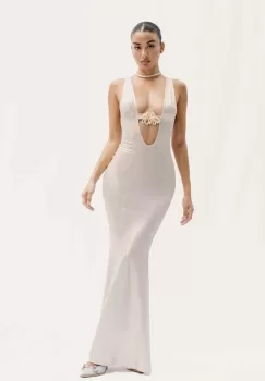 GOD SAVE QUEENS rochie NYMPH DRESS culoarea alb, maxi, evazati, GSQ-71-313 imagine