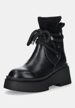 GOE botine culoarea negru, cu toc plat, SS2N4132 BLACK imagine