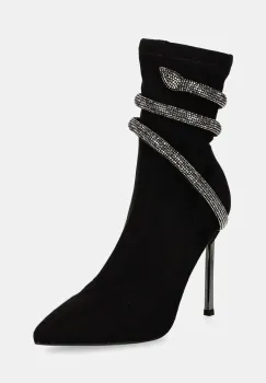 GOE botine femei, culoarea negru, cu toc cui, izolare usoara, OO2N4219 BLACK imagine