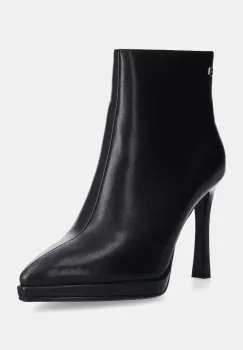 GOE cizme de piele femei, culoarea negru, cu toc cui, OO2N4208 BLACK imagine