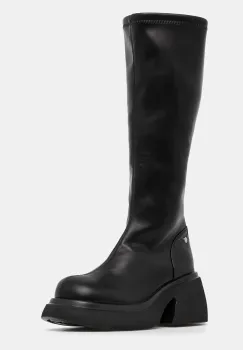 GOE cizme femei, culoarea negru, cu toc drept, izolare usoara, OO2N4404 BLACK imagine