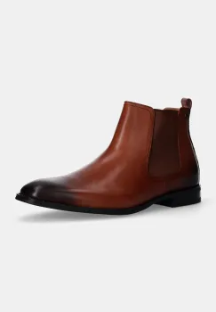 GOE ghete chelsea de piele barbati, culoarea maro, OO1N4021 COGNAC imagine