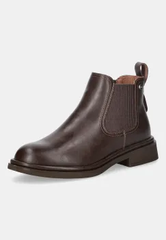 GOE ghete chelsea de piele culoarea maro, cu toc plat, SS2N4105 BROWN imagine