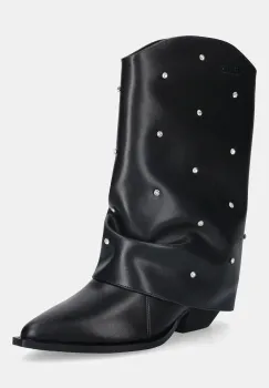 GOE ghete de piele culoarea negru, cu toc drept, SS2N4217 BLACK imagine