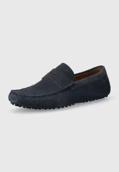 GOE mocasini din piele intoarsa barbati, culoarea albastru marin, NN1N4015 imagine