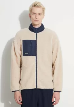 Gramicci bluza Sherpa barbati, culoarea bej, neted, G3FU.J061 imagine